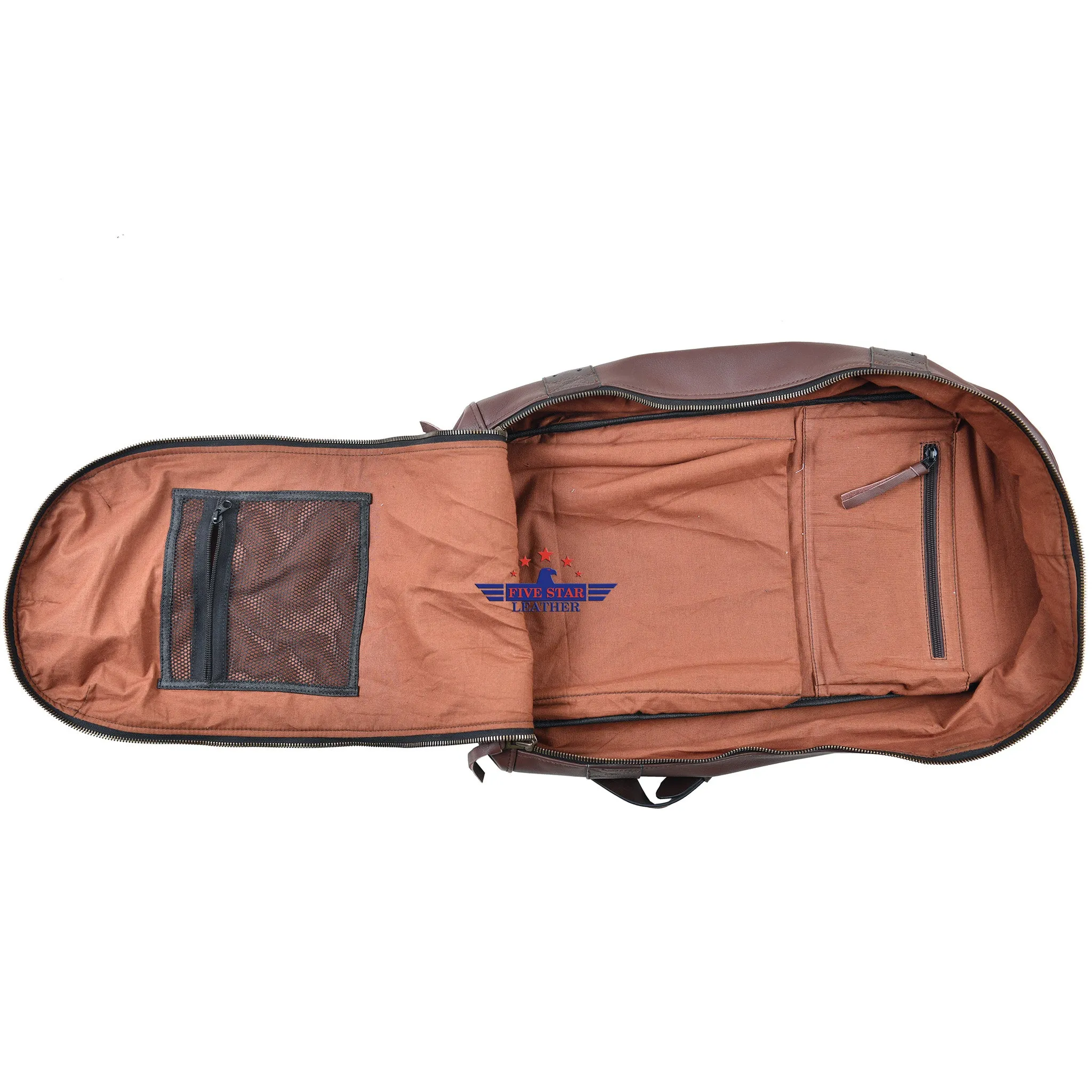 FiveStar Leather Steerhide Russet Brown Heavy Duty Travel Bag Tank Bag luggage bag backpack laptop bag