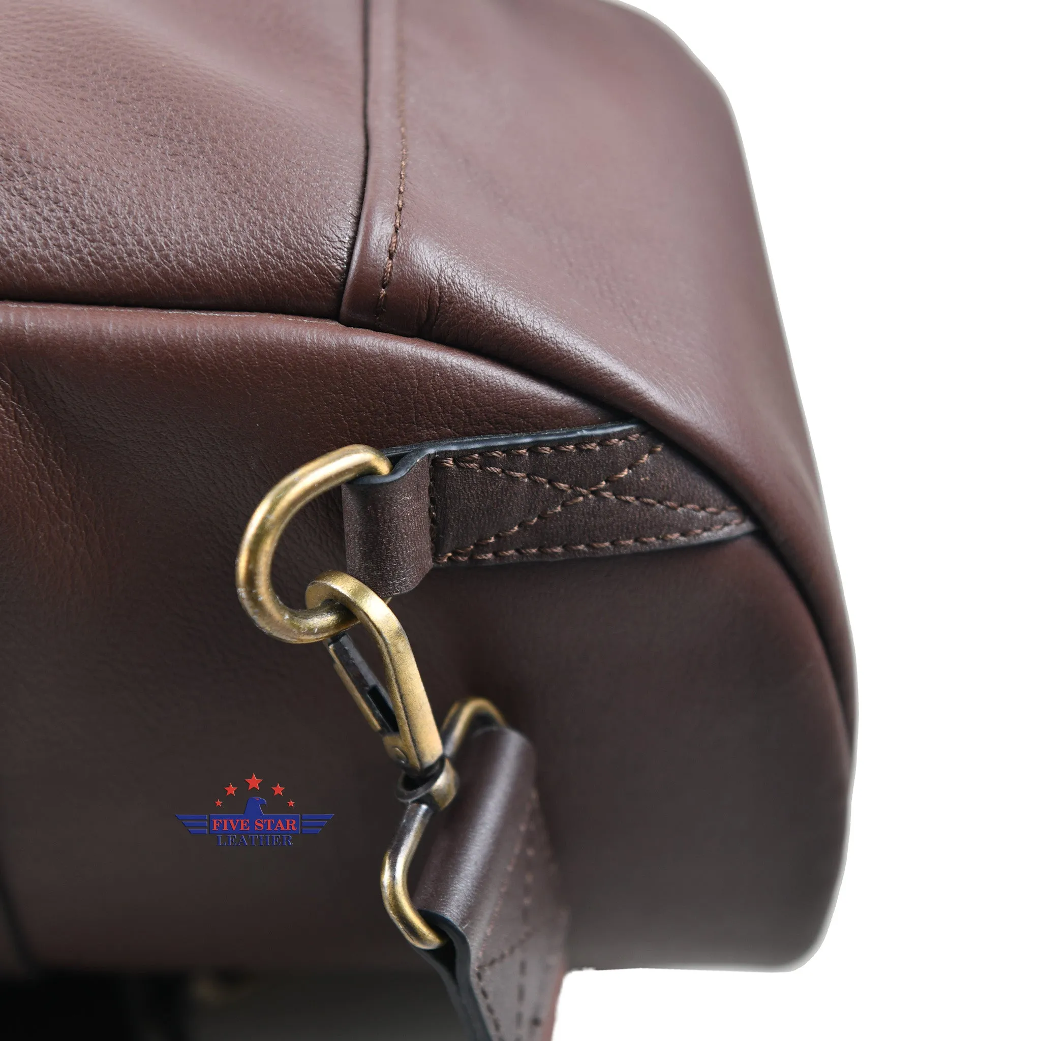 FiveStar Leather Steerhide Russet Brown Heavy Duty Travel Bag Tank Bag luggage bag backpack laptop bag