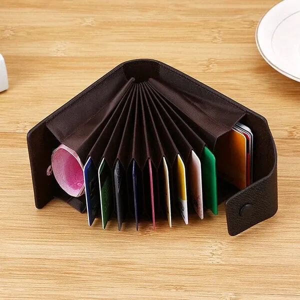 Men Faux Leather 10 Card Slots Coins Bag Wallet
