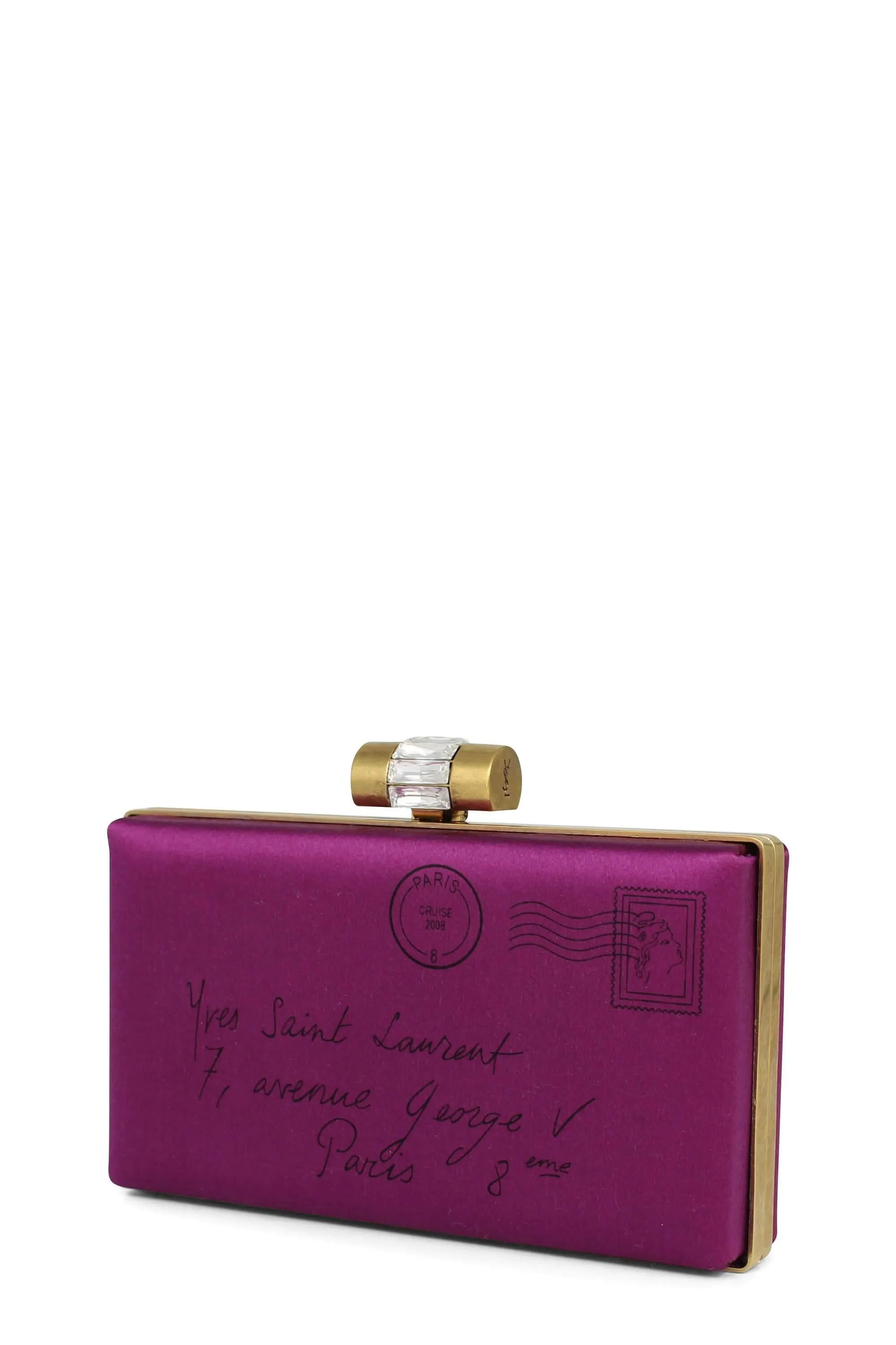 Minaudiere Satin Clutch Fuchsia