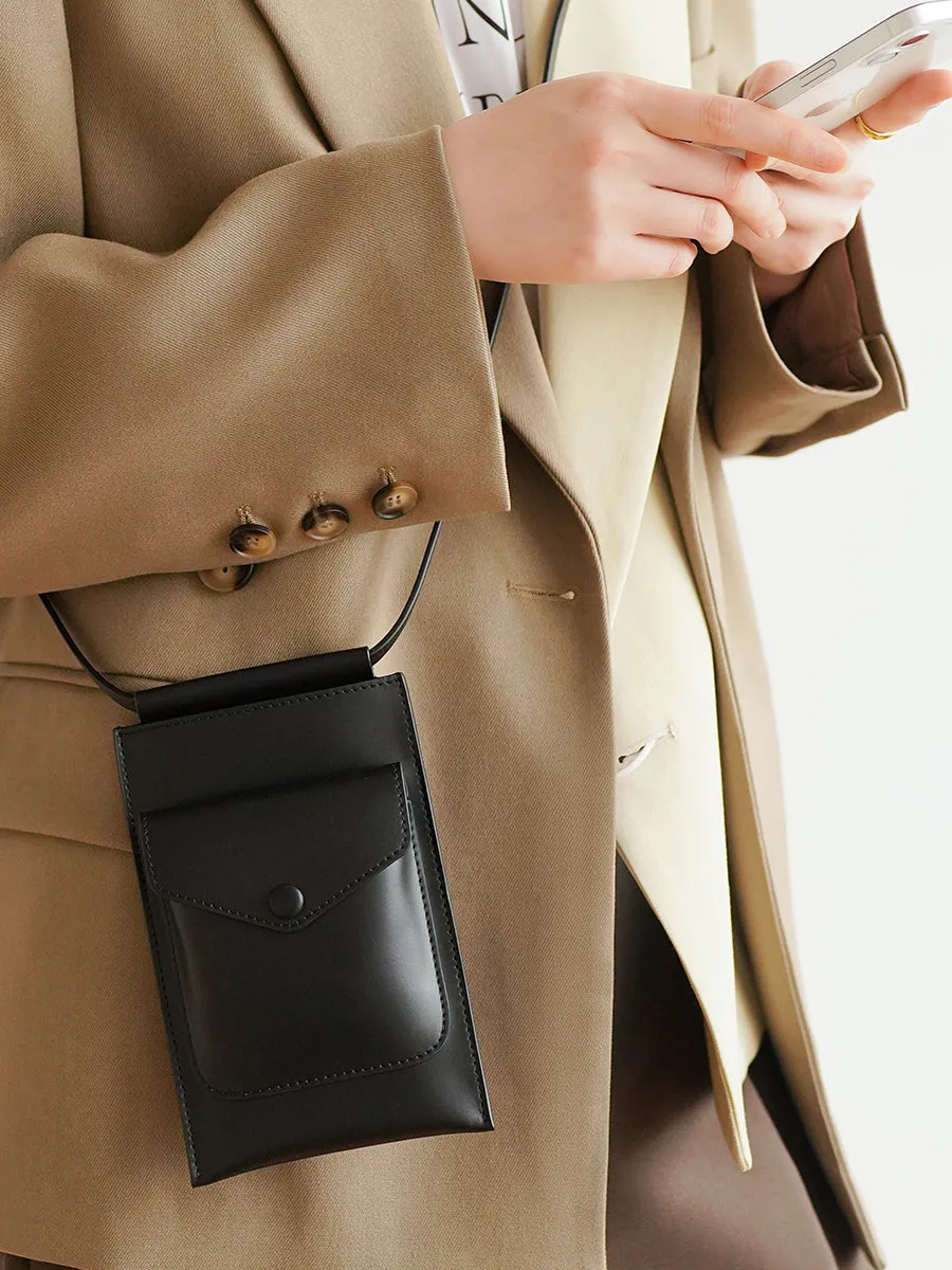 Mini Womens Leather Phone Crossbody Bag Brown Shoulder Bag