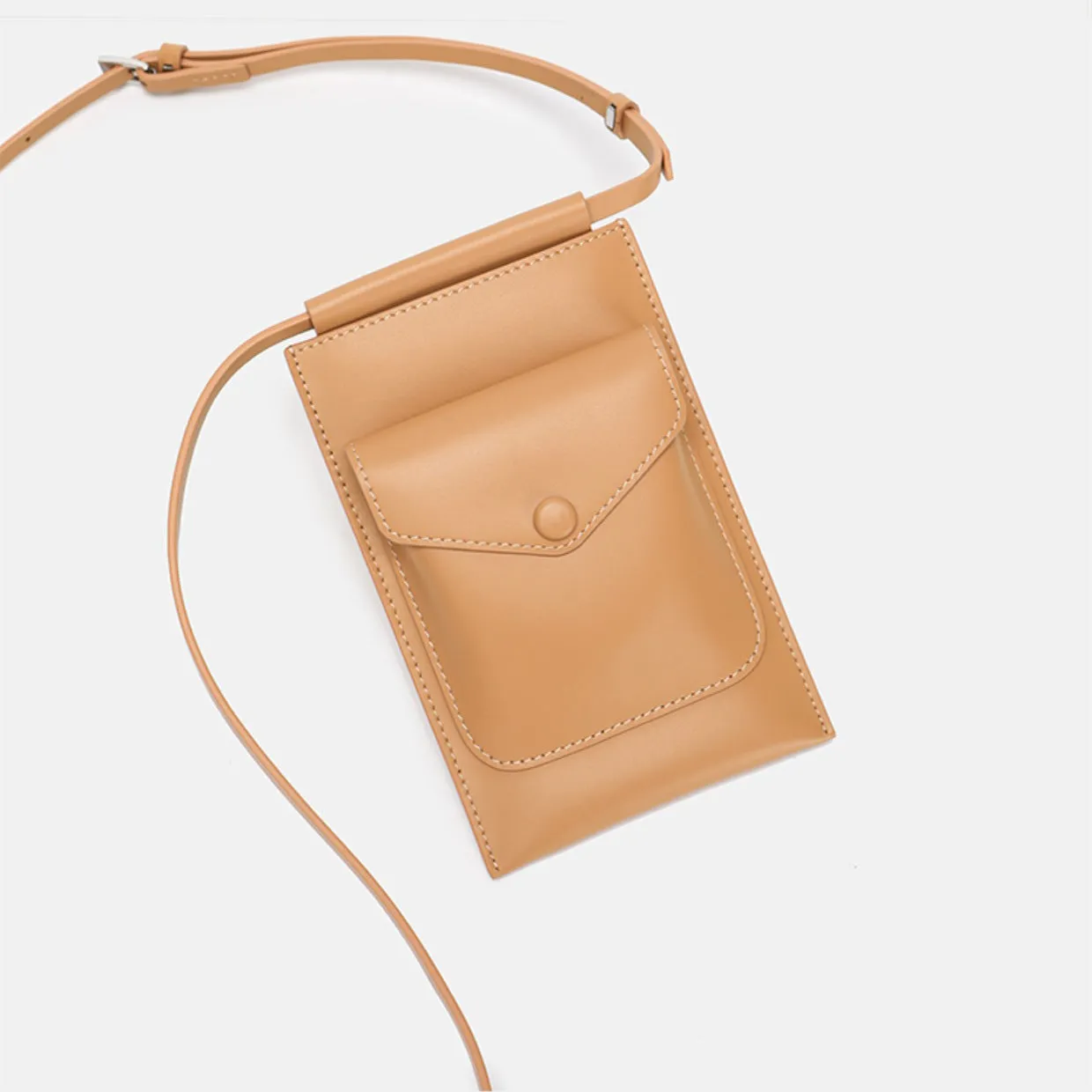 Mini Womens Leather Phone Crossbody Bag Brown Shoulder Bag